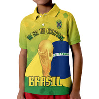 Brasil Football Champions Flag With Soccer Ball Polo Shirt - Wonder Print Shop
