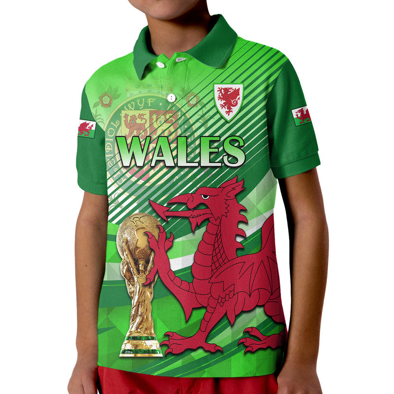 Custom Wales Football Champions Qatar 2022 Sport Style Polo Shirt Green - Wonder Print Shop