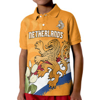 Custom Netherlands Football Flag Mix Tulip Flower Polo Shirt - Wonder Print Shop