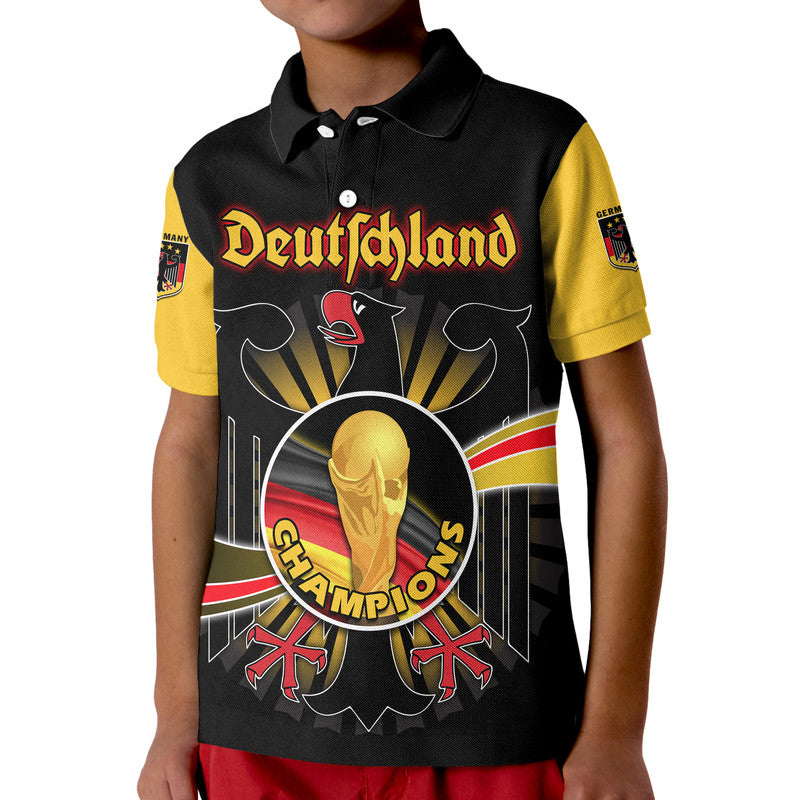 Custom Germany Football Black Eagle Jersey Deutschland Champion Polo Shirt - Wonder Print Shop