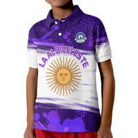 Argentina Sol de Mayo La Albiceleste Flag Style Polo Shirt Purple - Wonder Print Shop