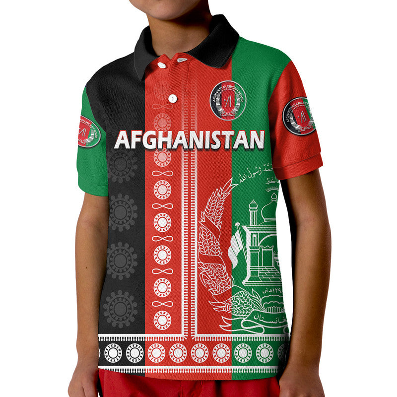 Afghanistan Mens Cricket Team Afghan Traditional Pattern Polo Shirt - Wonder Print Shop