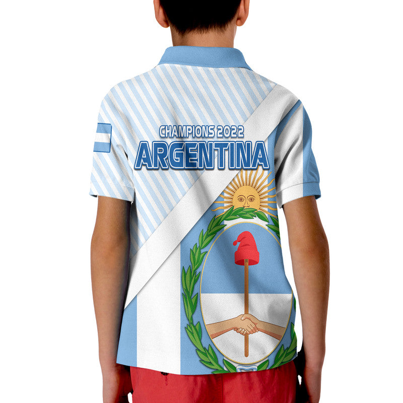 Argentina Champions Polo Shirt Football 2022 La Albiceleste Sol de Mayo - Wonder Print Shop
