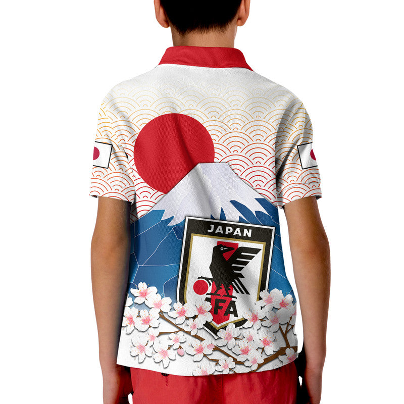 Japan Football Mount Fuji Sakura Sunset Polo Shirt - Wonder Print Shop