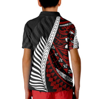Mate Maa Tonga Mixed Aotearoa Kiwis Rugby Polo Shirt Silver Fern Mixed Polynesian Style - Wonder Print Shop