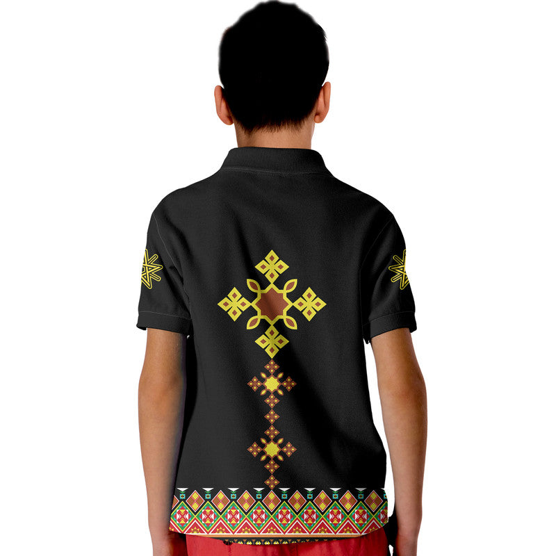 Ethiopia Cross Polo Shirt Geometric Ethnic - Wonder Print Shop