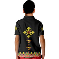 Ethiopia Cross Polo Shirt Geometric Ethnic - Wonder Print Shop