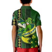 Ireland Celtic Knot Rugby Polo Shirt Irish Gold and Green Pattern - Wonder Print Shop