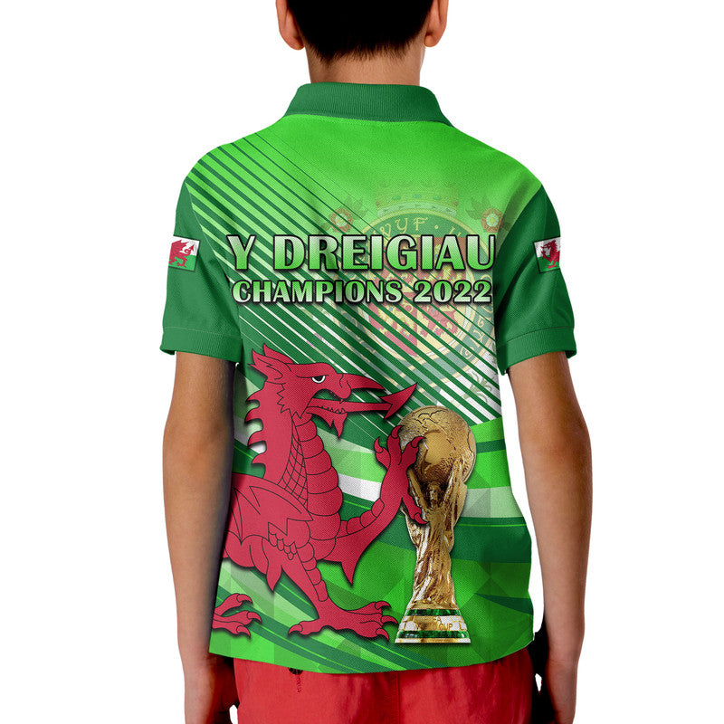 Wales Football Champions Qatar 2022 Sport Style Polo Shirt Green - Wonder Print Shop