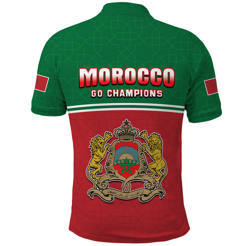 Morocco Football Geometric Halftone Pattern Polo Shirt - Wonder Print Shop