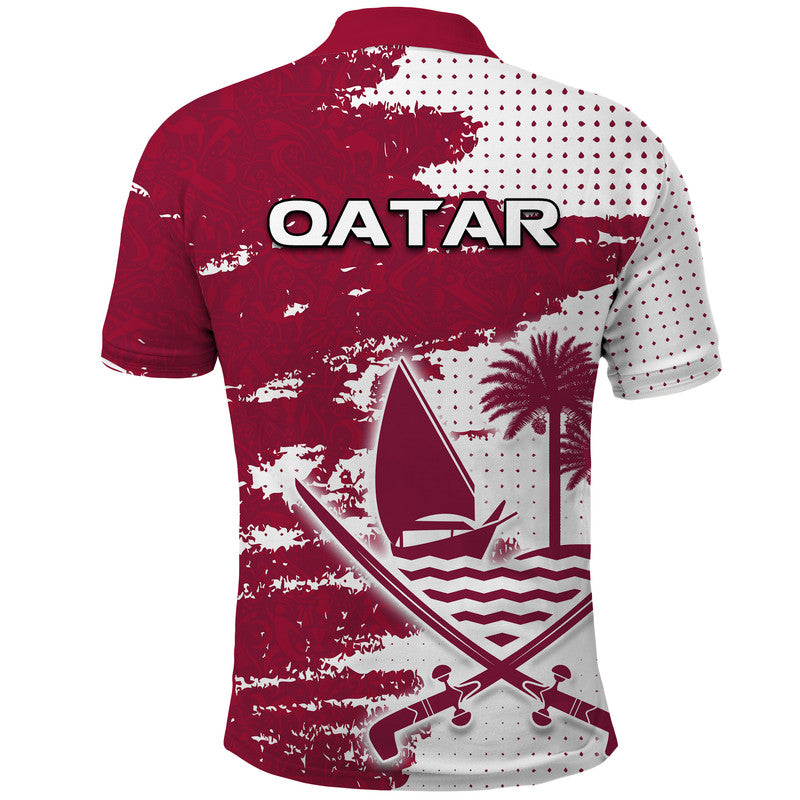 Qatar Football WC 2022 Polo Shirt The Maroon Flag Style - Wonder Print Shop