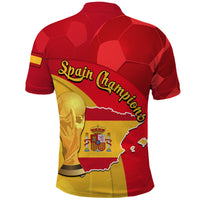 Spain Football Champions Polo Shirt Spain Coat Of Arms And Trophy - Wonder Print Shop