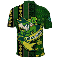 Ireland Celtic Knot Rugby Polo Shirt Irish Gold and Green Pattern - Wonder Print Shop