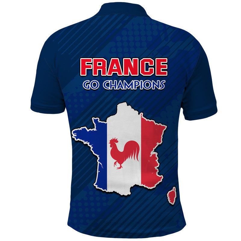 France Football 2022 With Flag Map Polo Shirt - Wonder Print Shop