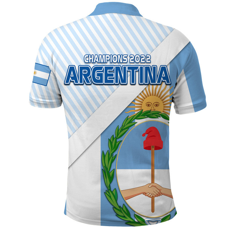 Argentina Champions Polo Shirt Football 2022 La Albiceleste Sol de Mayo - Wonder Print Shop