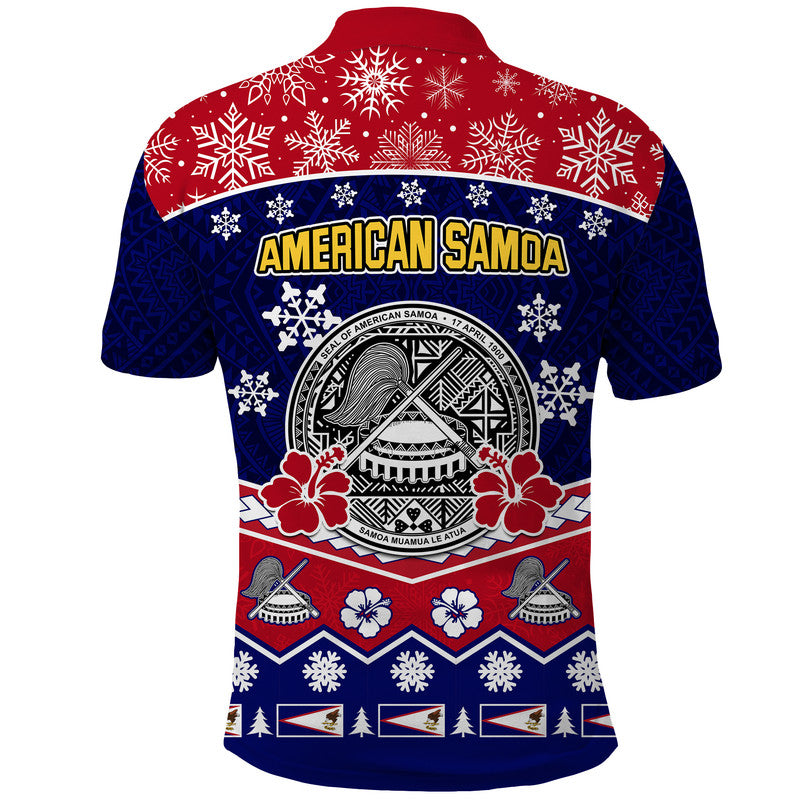 American Samoa Tribal Polynesian Christmas Vibe Polo Shirt - Wonder Print Shop