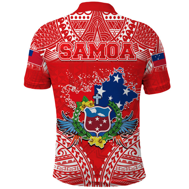 Toa Samoa Polynesian Rugby Polo Shirt Samoan Flag Red Color - Wonder Print Shop