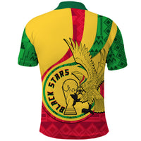 Ghana Football Black Star and Golden Tawny Eagles Polo Shirt - Wonder Print Shop