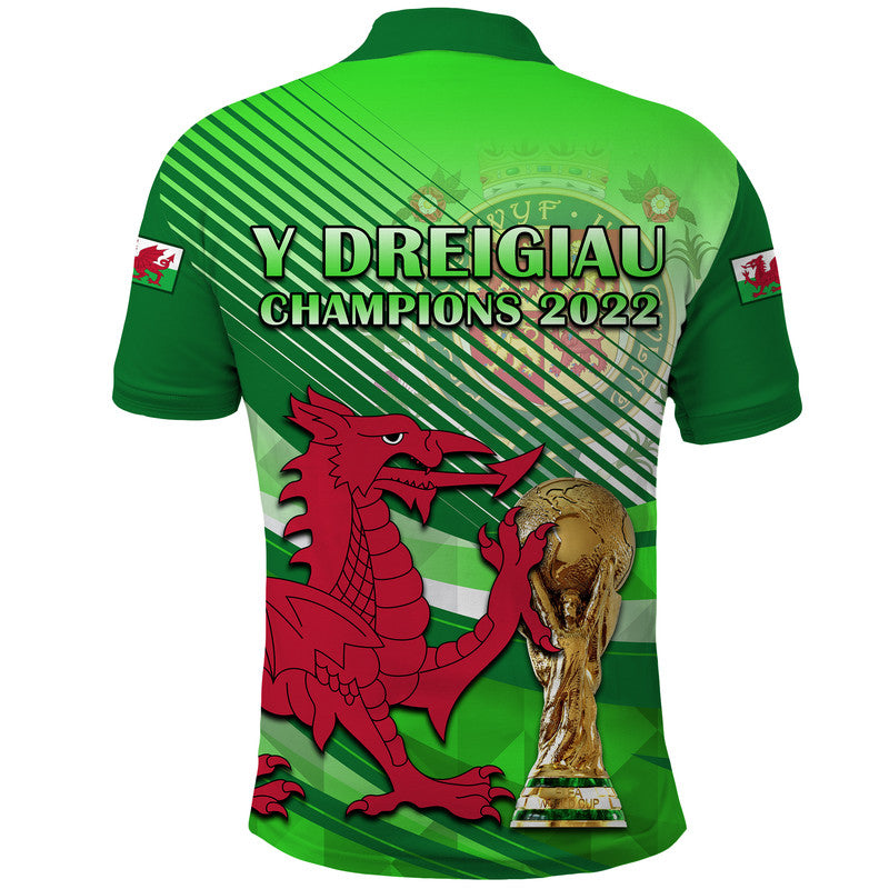 Wales Football Champions Qatar 2022 Sport Style Polo Shirt Green - Wonder Print Shop