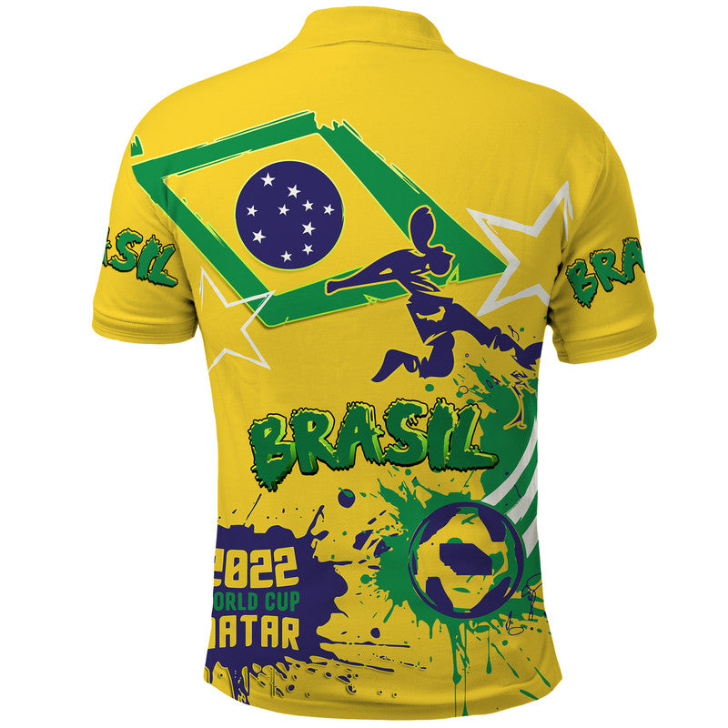 Brasil Football 2022 World Cup Qatar Polo Shirt - Wonder Print Shop
