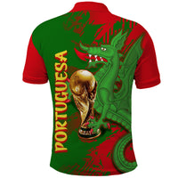 Portugal Football Polo Shirt Dragon of Royal Arms During The Reign of Queen Maria II - Wonder Print Shop