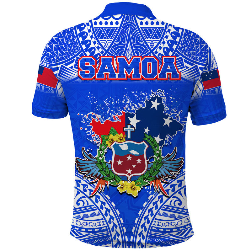 Toa Samoa Polynesian Rugby Polo Shirt Samoan Flag Blue Color - Wonder Print Shop