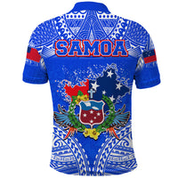 Toa Samoa Polynesian Rugby Polo Shirt Samoan Flag Blue Color - Wonder Print Shop