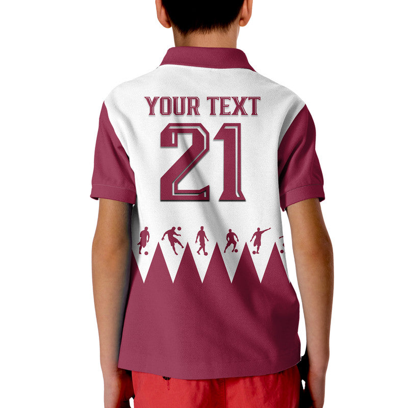 Custom Qatar 2022 Flag Style Polo Shirt The Maroon Football Player - Wonder Print Shop