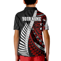 Custom Mate Maa Tonga Mixed Aotearoa Kiwis Rugby Polo Shirt Silver Fern Mixed Polynesian Style - Wonder Print Shop