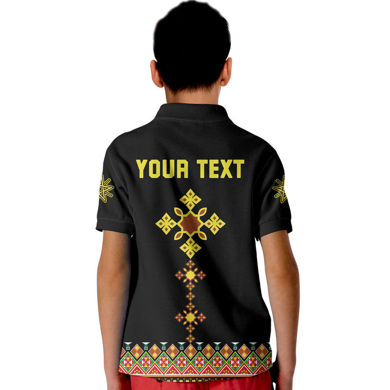 Custom Ethiopia Cross Polo Shirt Geometric Ethnic - Wonder Print Shop