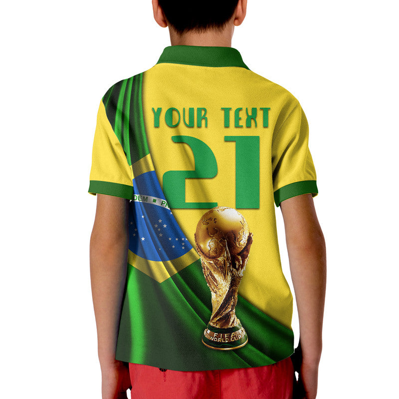 Custom Brasil Football Champions WC 2022 Polo Shirt - Wonder Print Shop