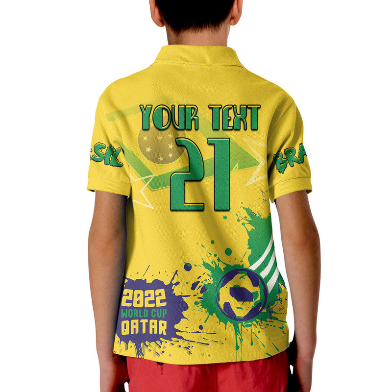 Custom Brasil Football 2022 World Cup Qatar Polo Shirt - Wonder Print Shop