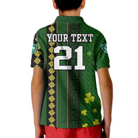 Custom Ireland Celtic Knot Rugby Polo Shirt Irish Gold and Green Pattern - Wonder Print Shop