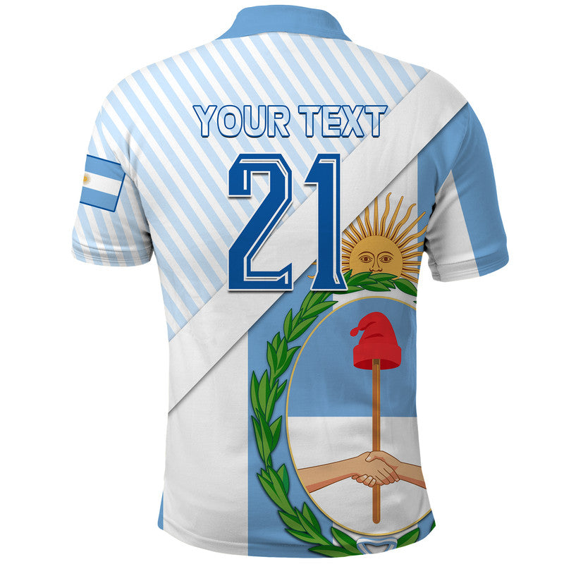 Custom Argentina Champions Polo Shirt Football 2022 La Albiceleste Sol de Mayo - Wonder Print Shop