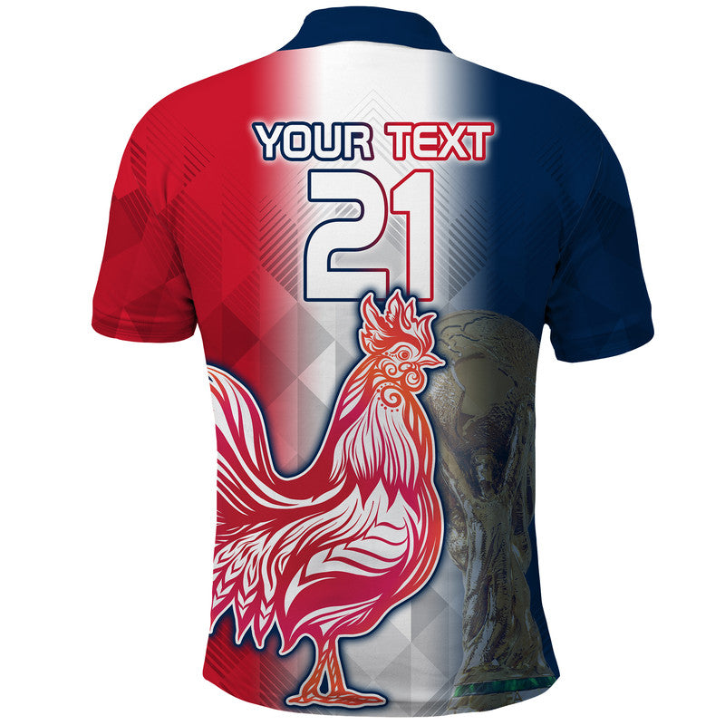 Custom France Football Qatar Roosters Champions 2022 Polo Shirt - Wonder Print Shop
