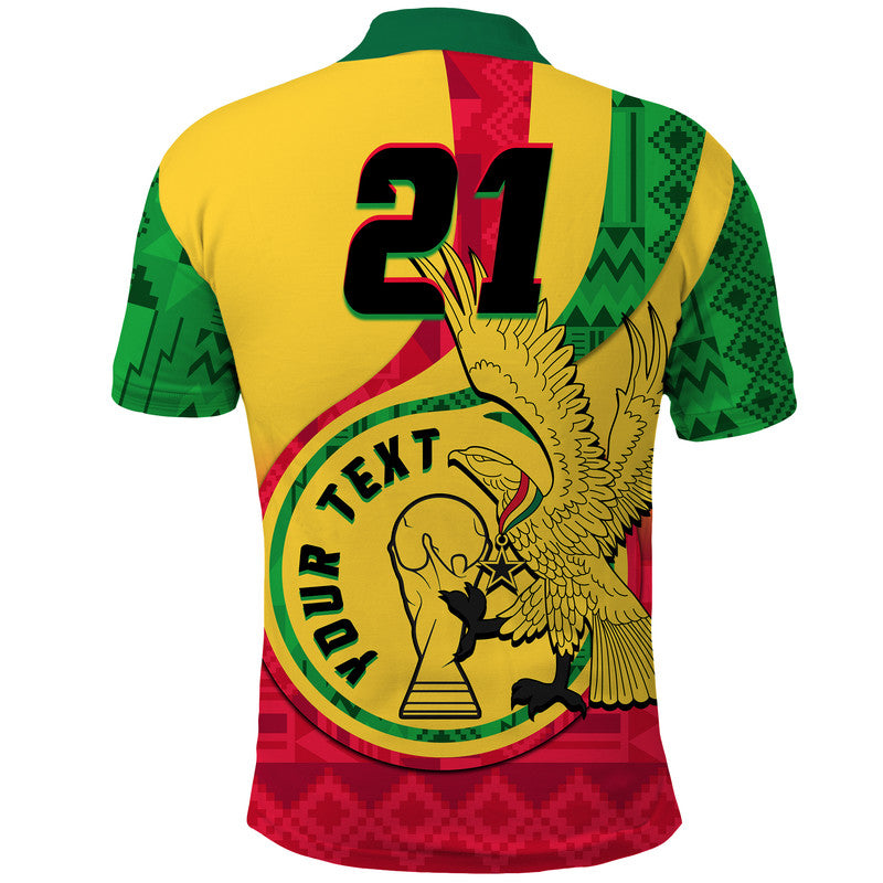 Custom Ghana Football Black Star and Golden Tawny Eagles Polo Shirt - Wonder Print Shop