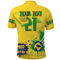 Custom Brasil Football 2022 World Cup Qatar Polo Shirt - Wonder Print Shop