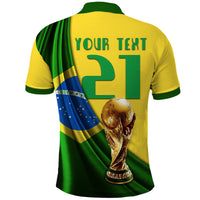 Custom Brasil Football Champions WC 2022 Polo Shirt - Wonder Print Shop