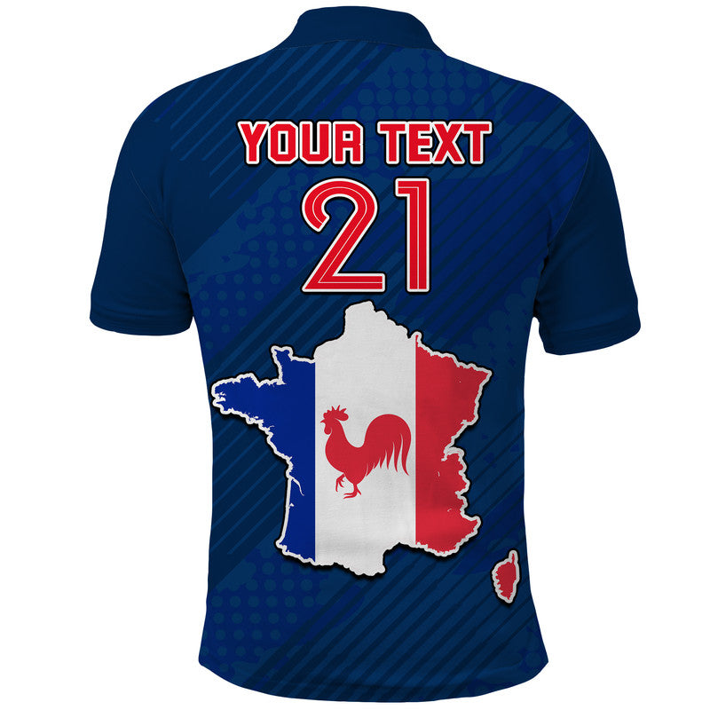 Custom France Football 2022 With Flag Map Polo Shirt - Wonder Print Shop