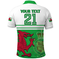 Custom Wales Football Qatar 2022 Polo Shirt Cymru Coat of Arms - Wonder Print Shop