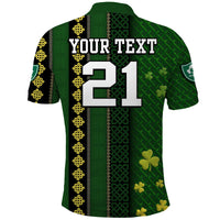 Custom Ireland Celtic Knot Rugby Polo Shirt Irish Gold and Green Pattern - Wonder Print Shop
