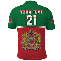 Custom Morocco Football Polo Shirt Geometric Halftone Pattern - Wonder Print Shop