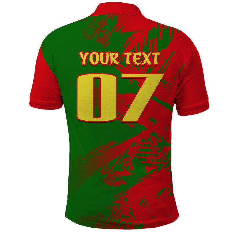 Custom Portugal Football Polo Shirt Dragon of Royal Arms During The Reign of Queen Maria II - Wonder Print Shop
