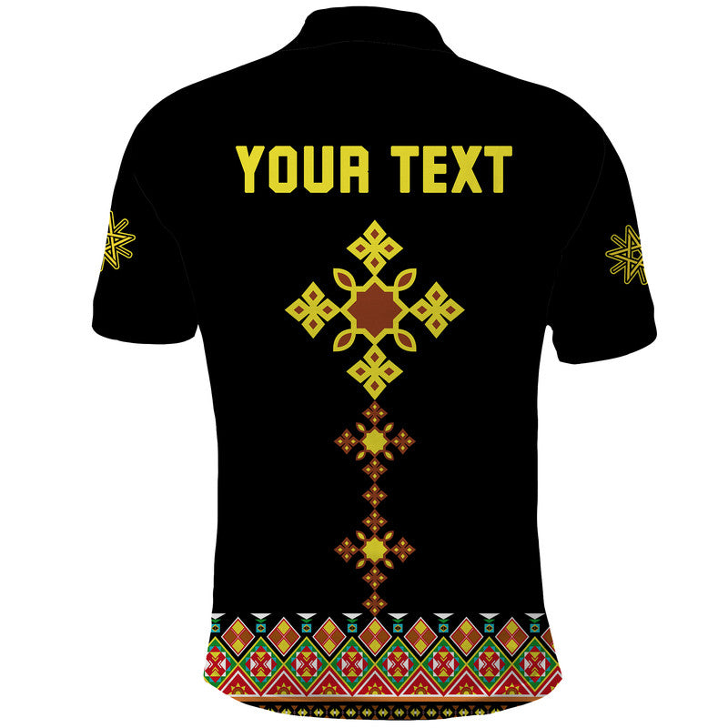 Custom Ethiopia Cross Polo Shirt Geometric Ethnic - Wonder Print Shop