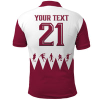 Custom Qatar 2022 Flag Style Polo Shirt The Maroon Football Player - Wonder Print Shop