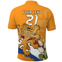 Custom Netherlands Football Flag Mix Tulip Flower Polo Shirt - Wonder Print Shop