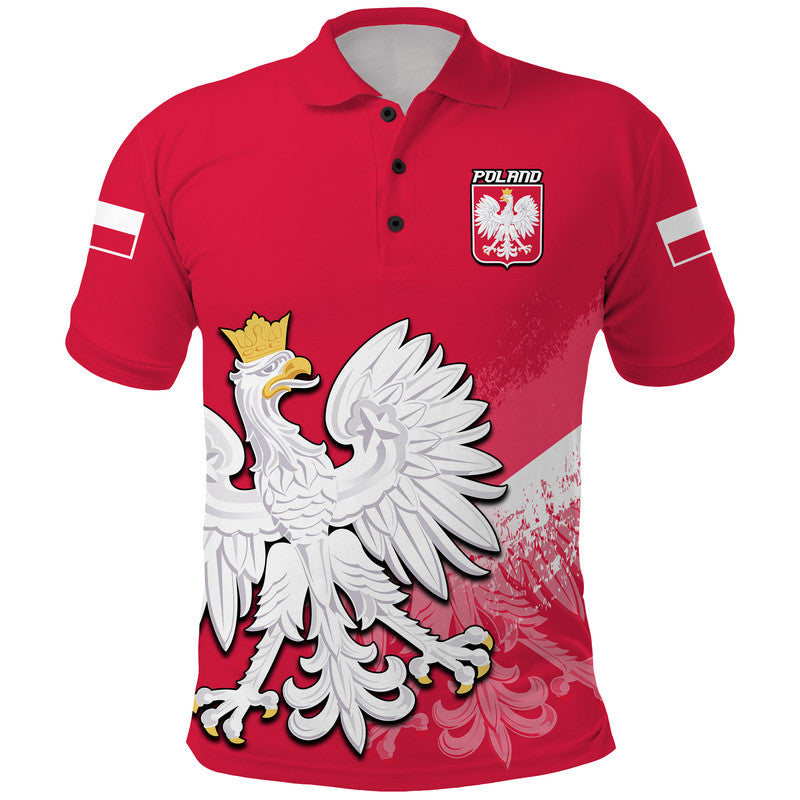 Custom Poland Football Polo Shirt Coat of Arms No2 - Wonder Print Shop