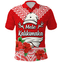Custom Hawaii Hibiscus Flower Mele Kalikimaka Polo Shirt - Wonder Print Shop