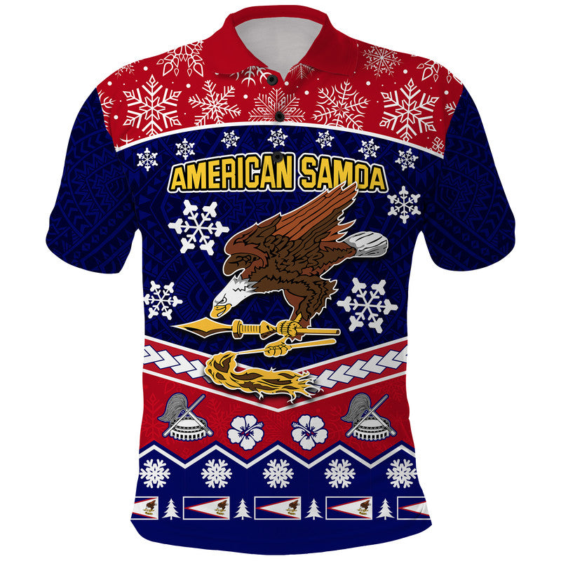American Samoa Tribal Polynesian Christmas Vibe Polo Shirt - Wonder Print Shop
