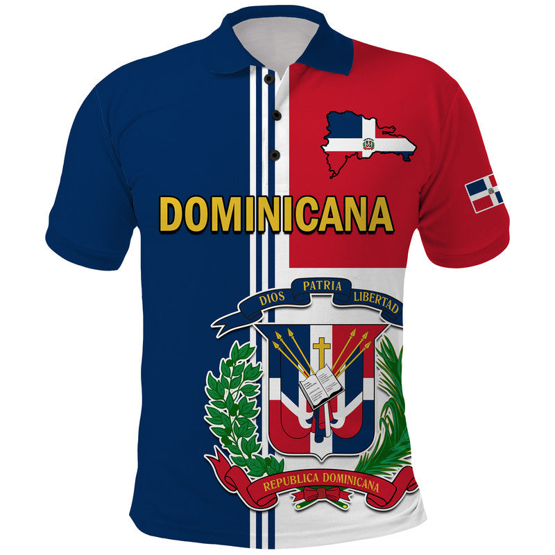 Dominican Republic Polo Shirt Coat Of Arms And Flag Map - Wonder Print Shop